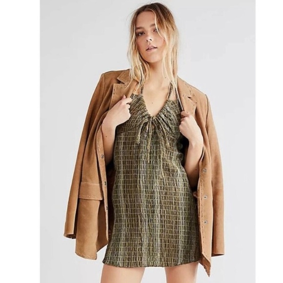 Free People Jungle Green tie dress - Picture 2 of 7
